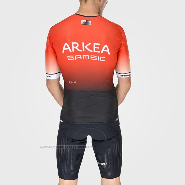 2022 Maillot Cyclisme Arkea Samsic Noir Rouge Manches Courtes et Cuissard